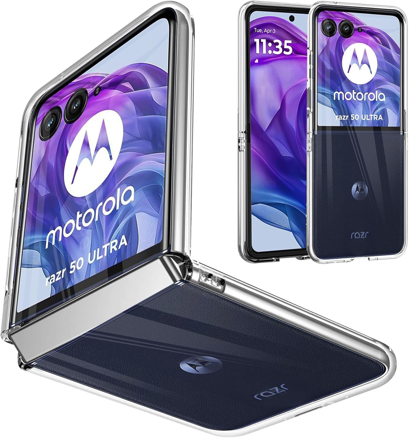 Custodia Glitter Per Motorola Razr 50 Ultra - Antiurto Sottile Con Protezione Schermo - Nero