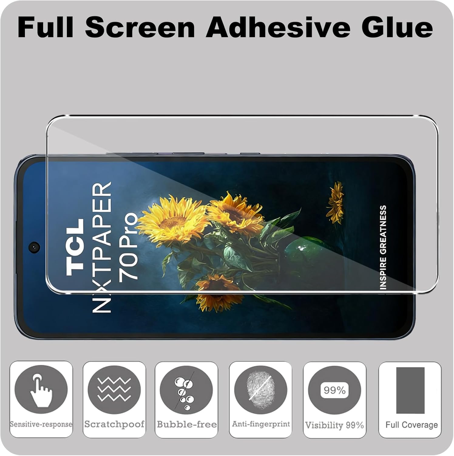 TCL NxtPaper 70 Pro Screen Protector Glass 2 Pack