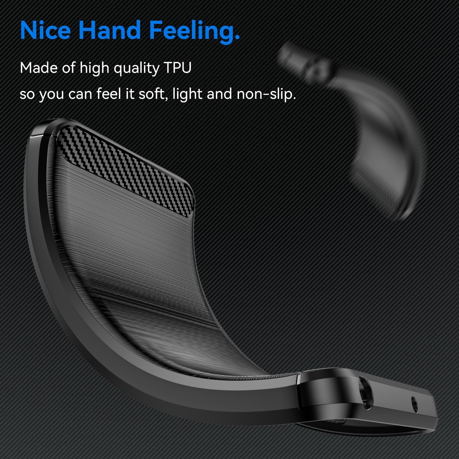 Xiaomi Poco C75 Case Carbon Fibre Phone Cover + Screen Protector