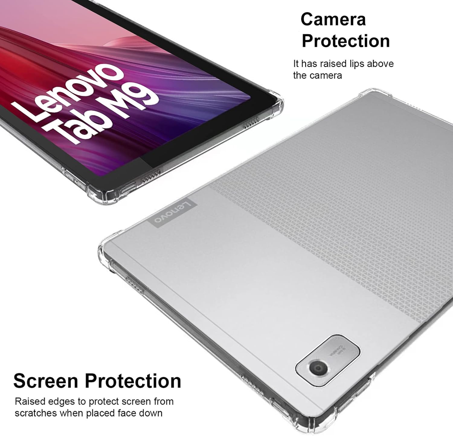 Lenovo Tab M9 Case Clear Shockproof Cover 12.3"