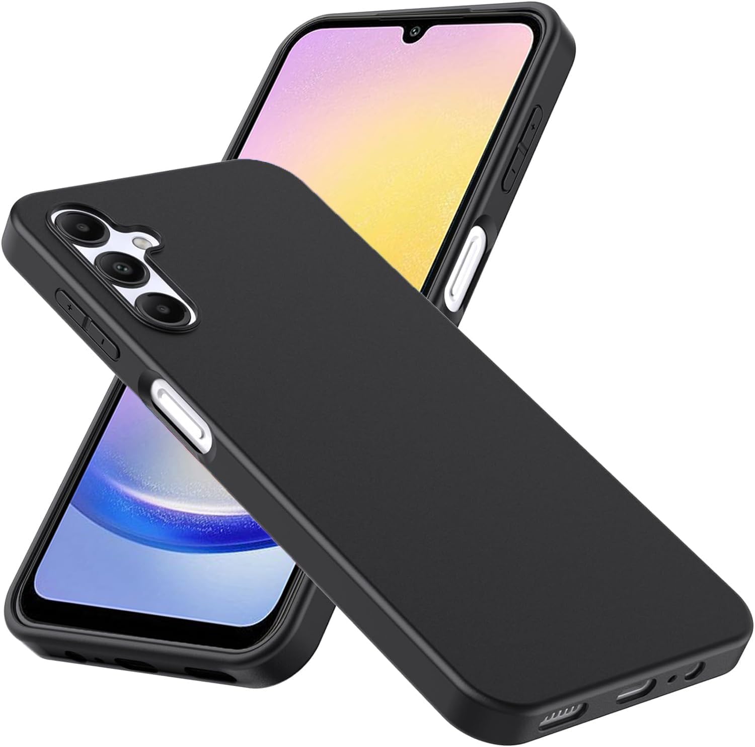 Samsung Galaxy A25 Case Black Gel Phone Cover & Screen Protector