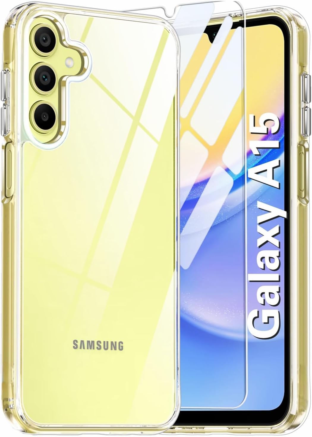 Samsung Galaxy A15 4G / 5G Case Clear Phone Cover & Screen Protector