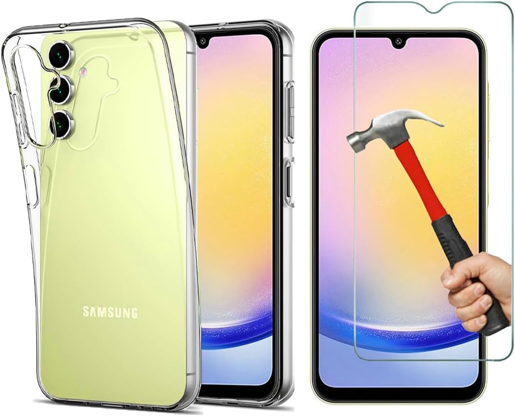 Samsung Galaxy A25 Case Clear Phone Cover & Screen Protector