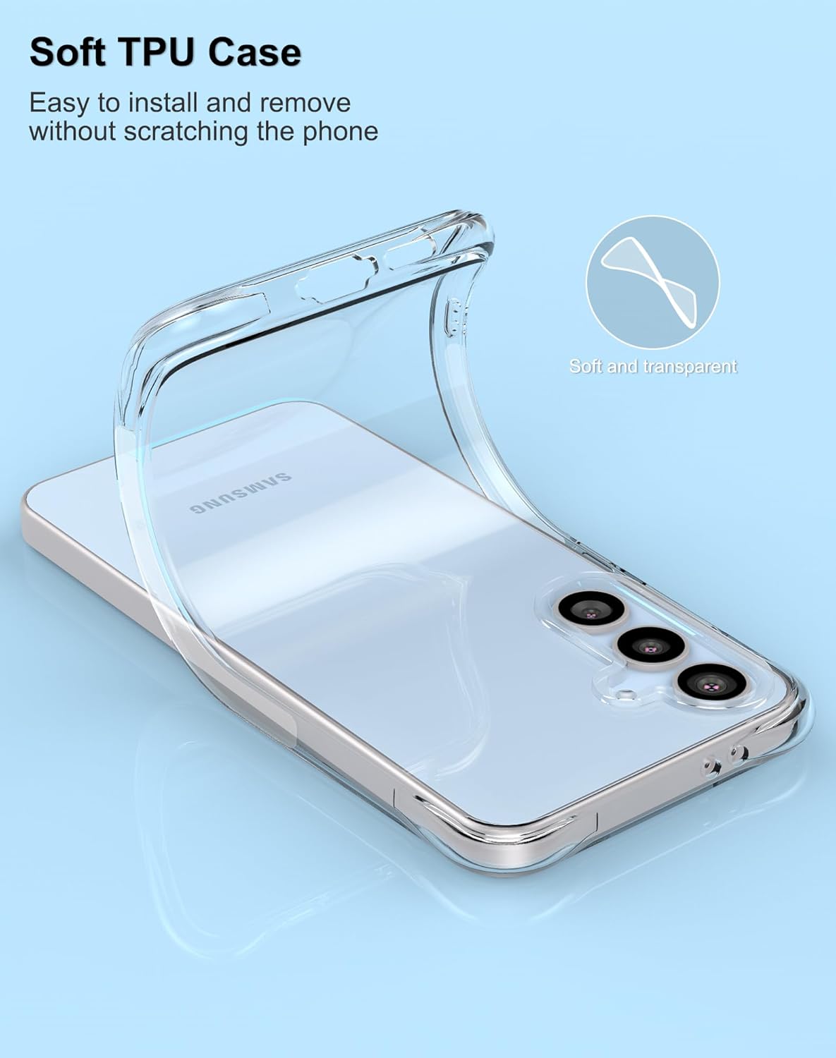 Samsung Galaxy S25 FE Case Clear Silicone Shockproof Gel Phone Cover