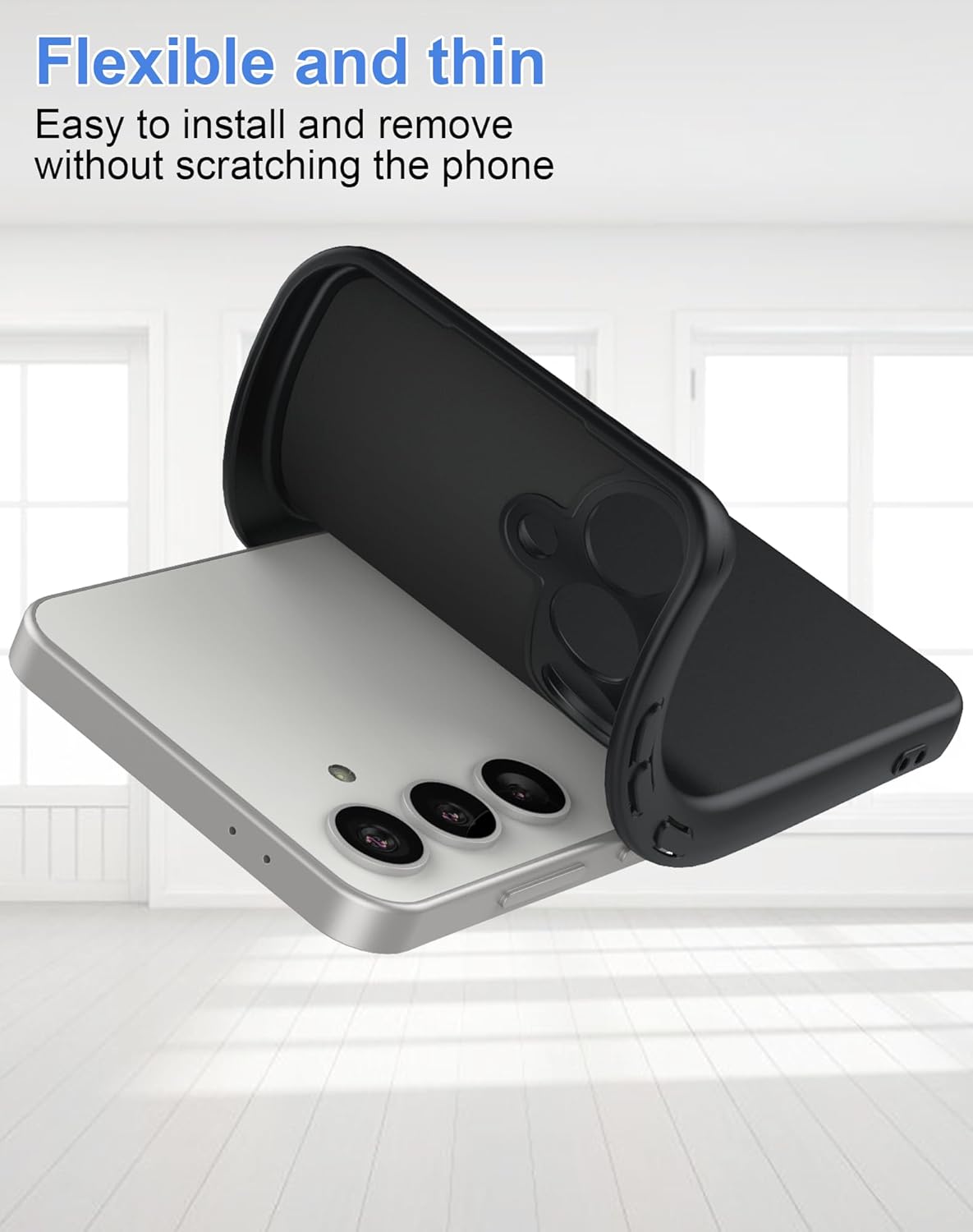 Samsung Galaxy S25 FE Case Matte Soft Black Gel Phone