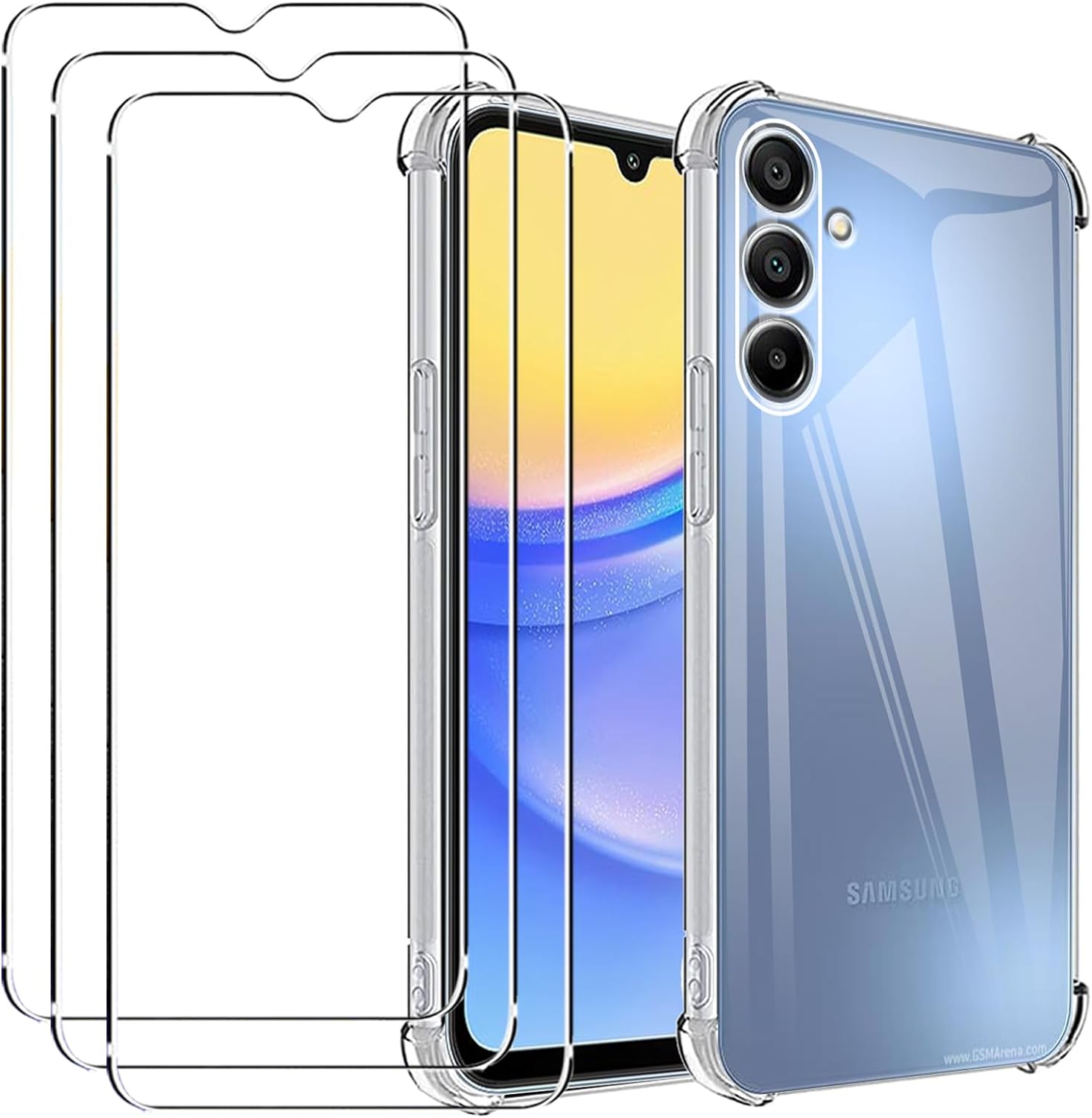 Samsung Galaxy A15 4G / 5G Case Clear Phone Cover & Screen Protector