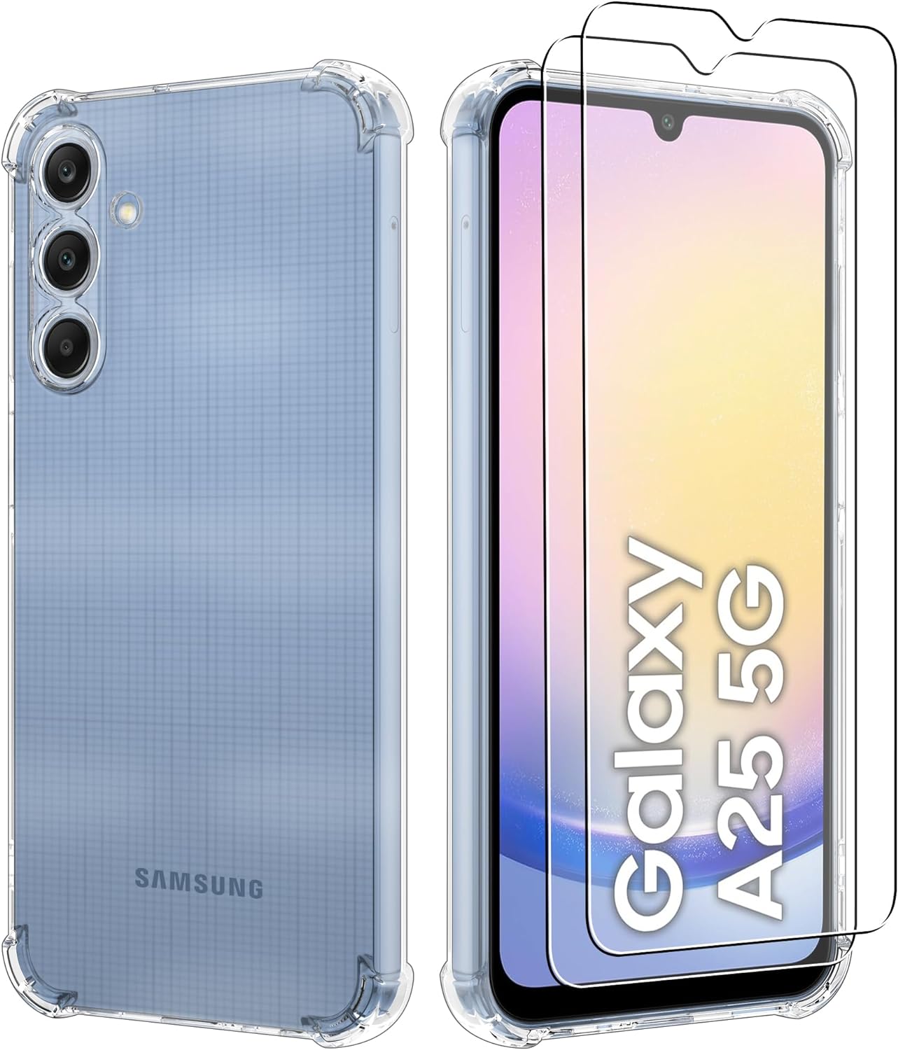 Samsung Galaxy A25 Case Clear Phone Cover & Screen Protector