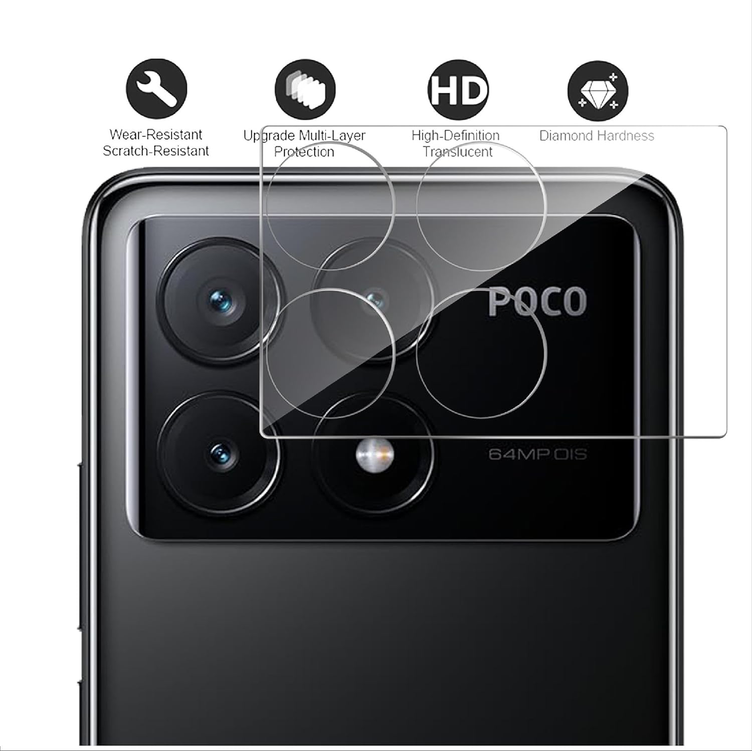 Xiaomi Poco F6 Pro Camera Lens Glass Protector