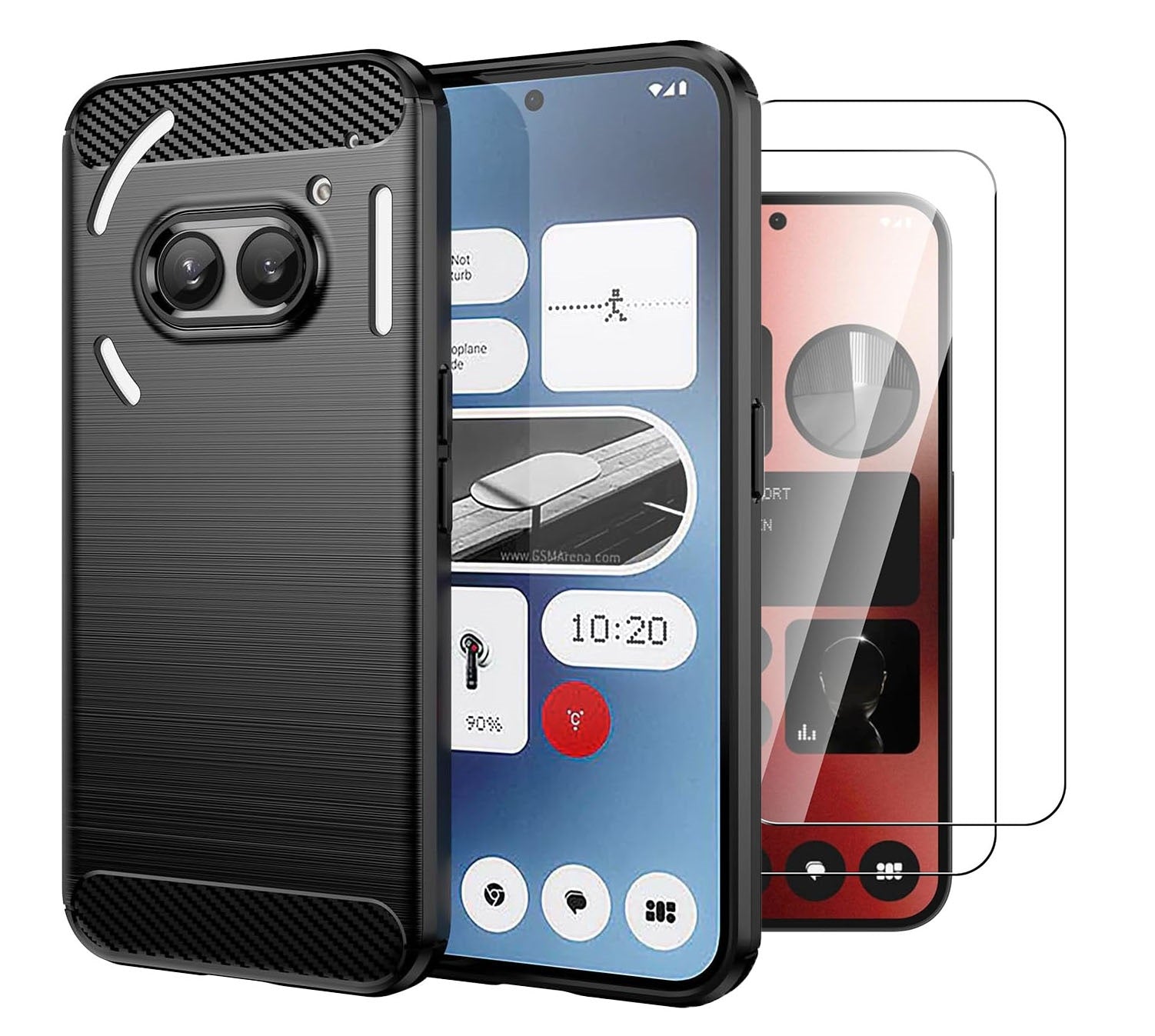 Nothing Phone (2a) Plus Case Carbon Fibre Phone Cover + Screen Protector