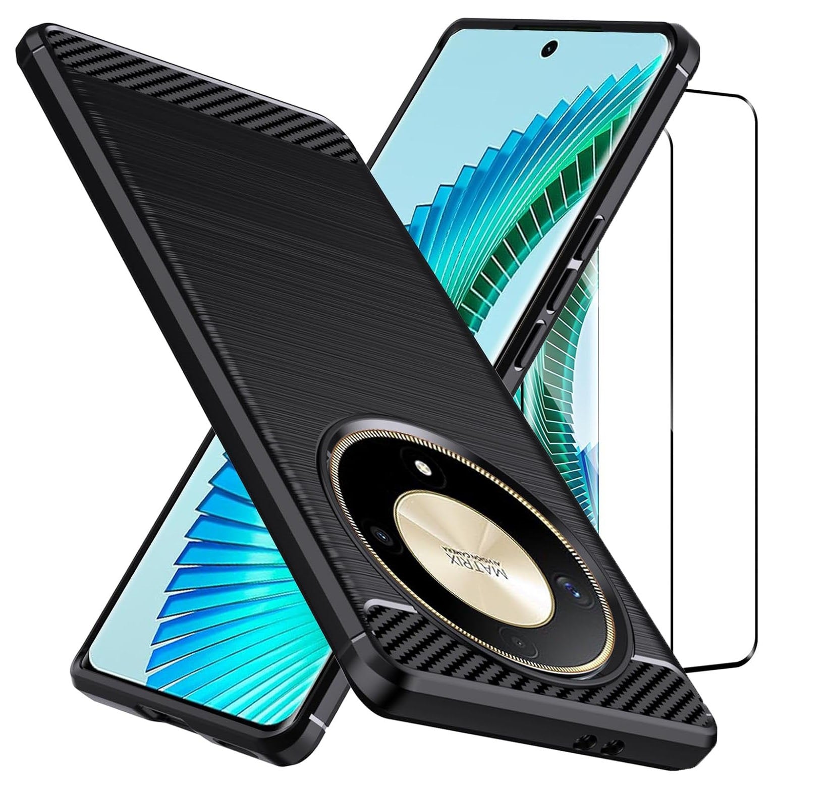 Honor Magic 6 Lite Case Carbon Fibre Phone Cover & Screen Protector