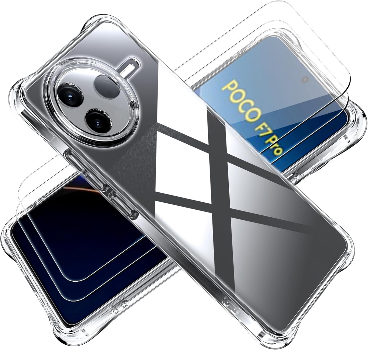 Xiaomi Poco F7 Pro Case Clear Phone Cover & Screen Protector