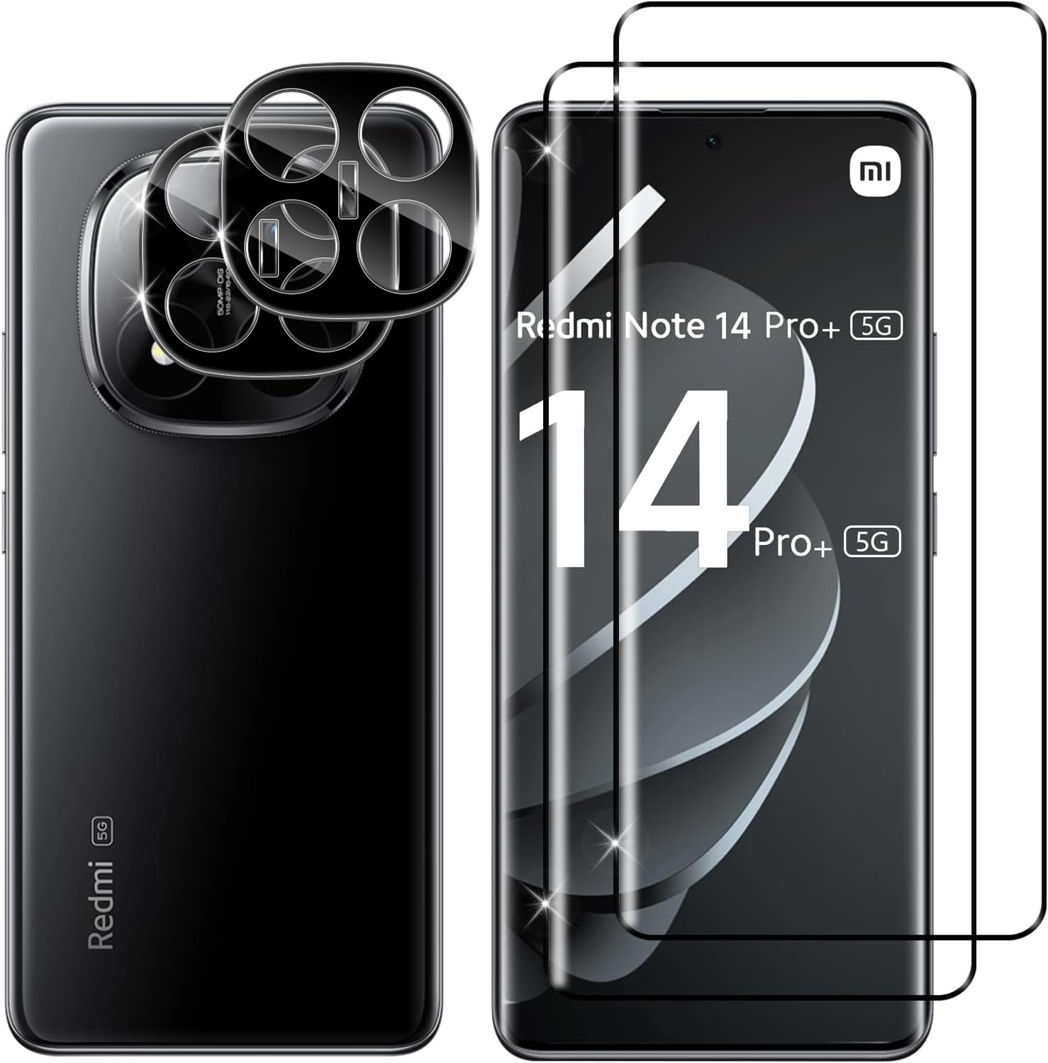 Xiaomi Redmi Note 14 Pro+ 5G Plus Screen Protector & Camera lens Black