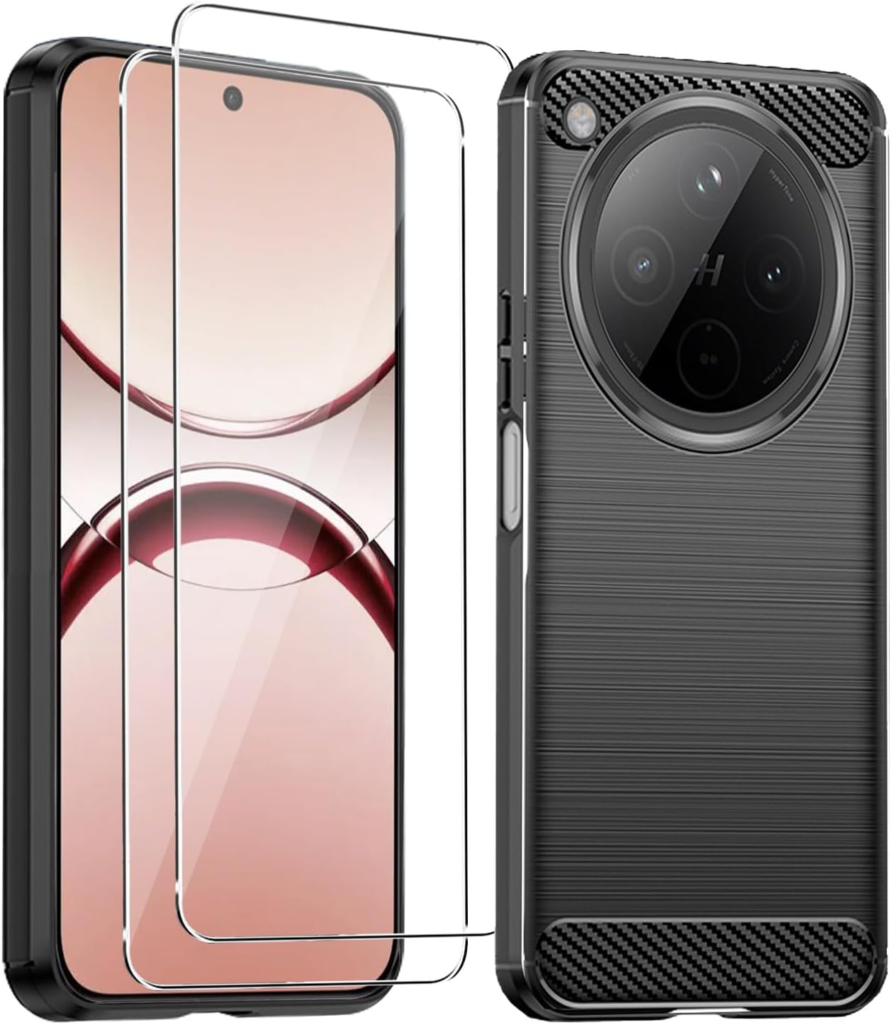 Oppo Find X8 / X8 Pro Case Carbon Fibre Phone Cover + Screen Protector