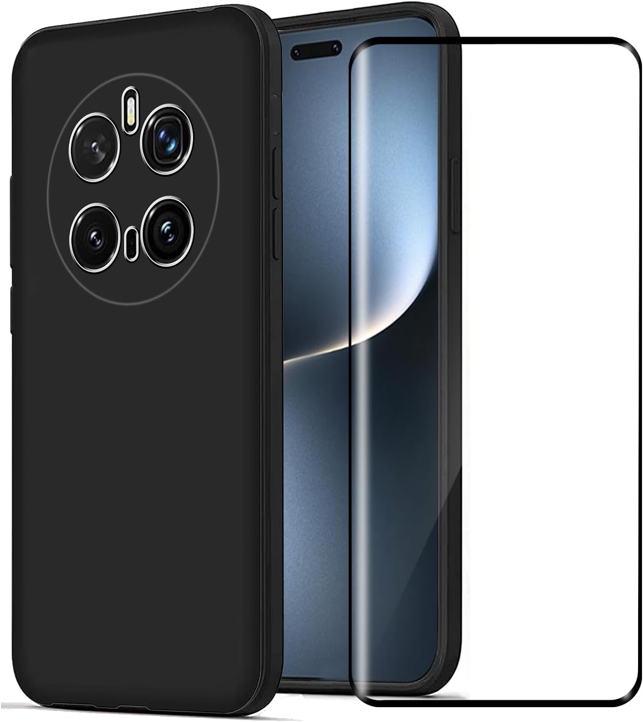Honor Magic 7 Pro Case Black Gel Phone Cover & Screen Protector
