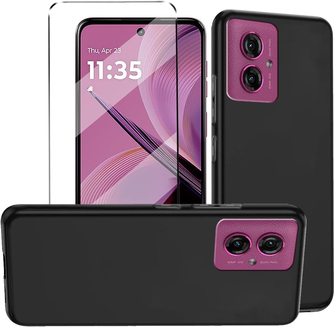 Motorola Moto G55 Case Matte Soft Black Gel Phone