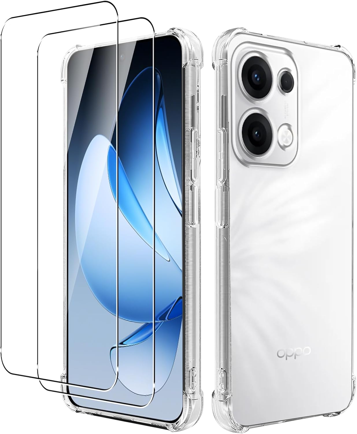 Oppo Reno 13 Pro Case Clear Phone Cover & Screen Protector