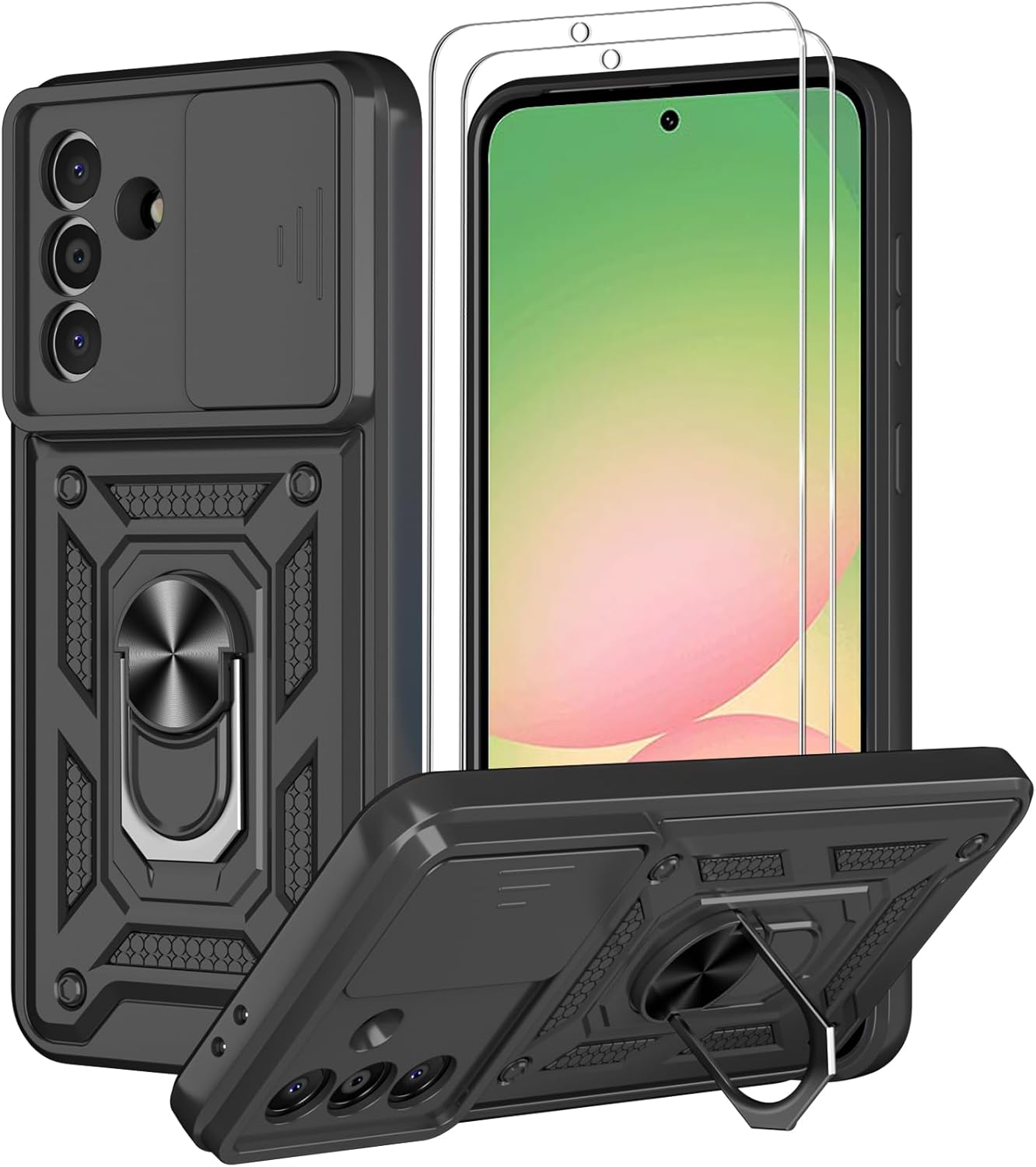 Samsung Galaxy A56 5G Case Shockproof Ring Stand Phone Cover & Screen Protector