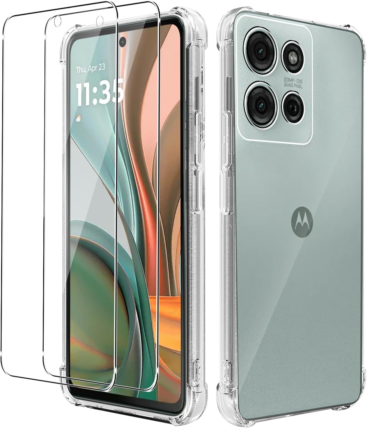 Motorola Moto G15 Case Clear Silicone Shockproof Gel Phone Cover