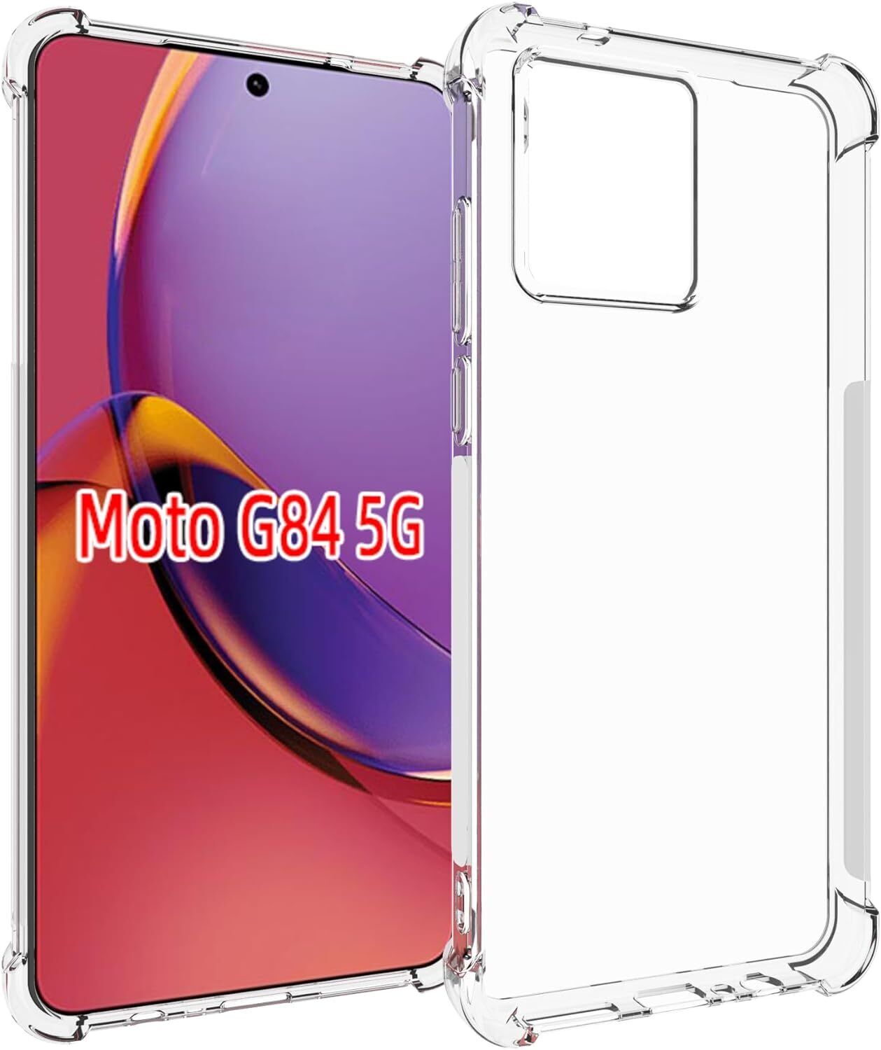 Motorola Moto G84 5G Case Clear Phone Cover & Screen Protector