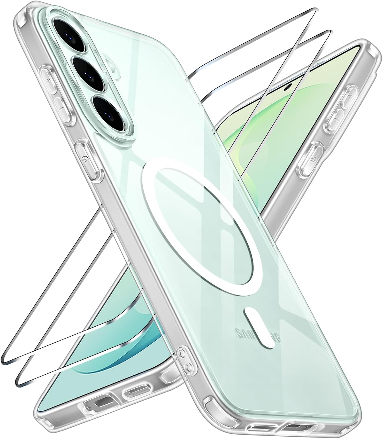 Samsung Galaxy S26 FE Clear Case Magsafe Phone Cover + Glass Screen Protector