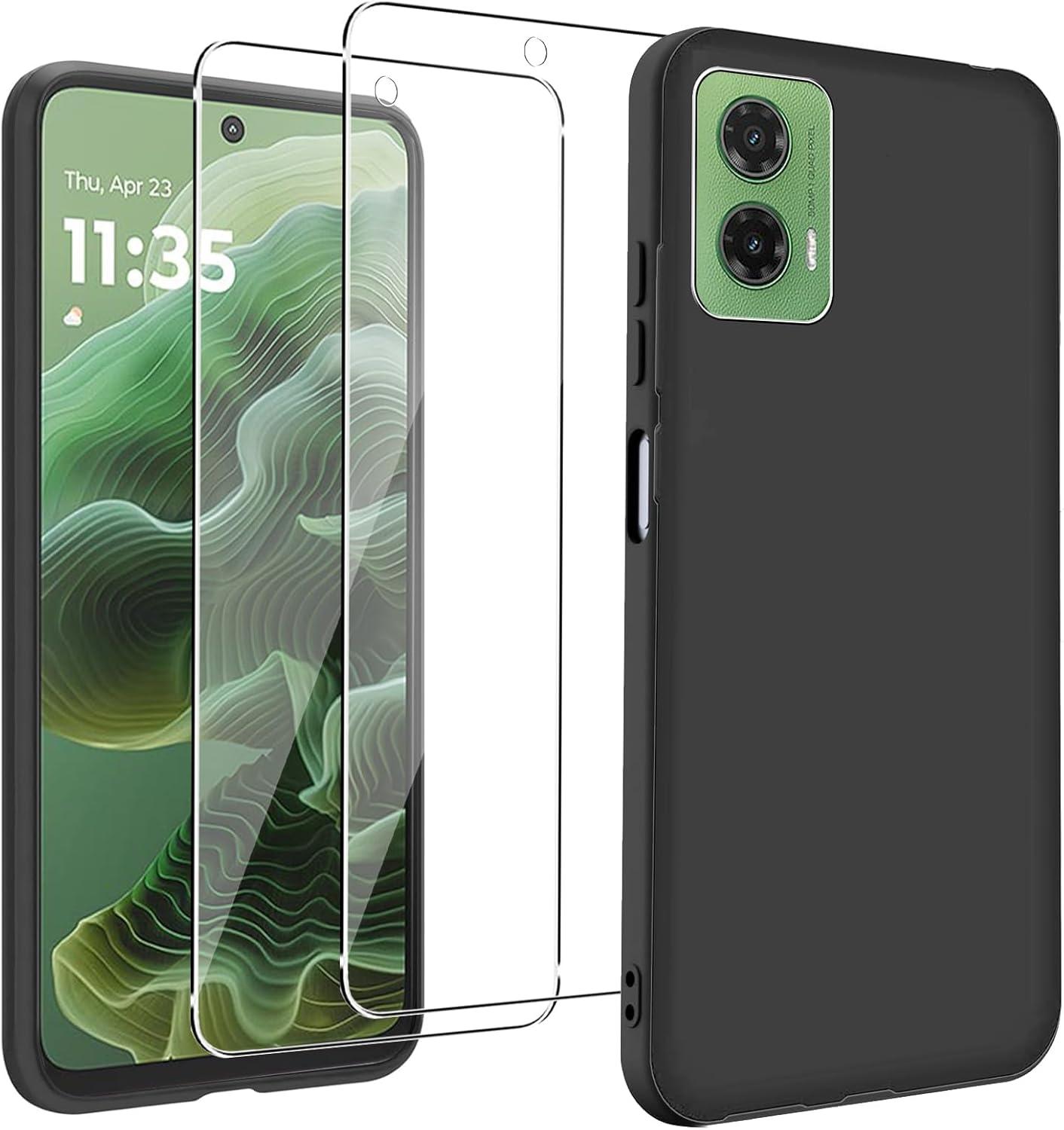 Motorola Moto G35 Case Black Gel Phone Cover & Screen Protector