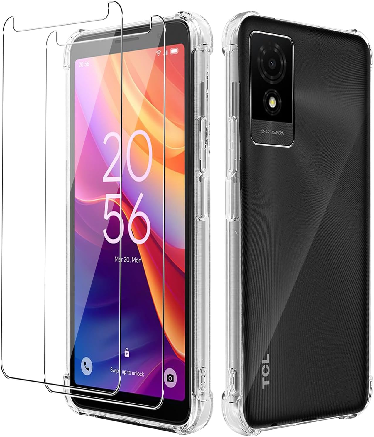 TCL 501 Case Clear Phone Cover & Screen Protector