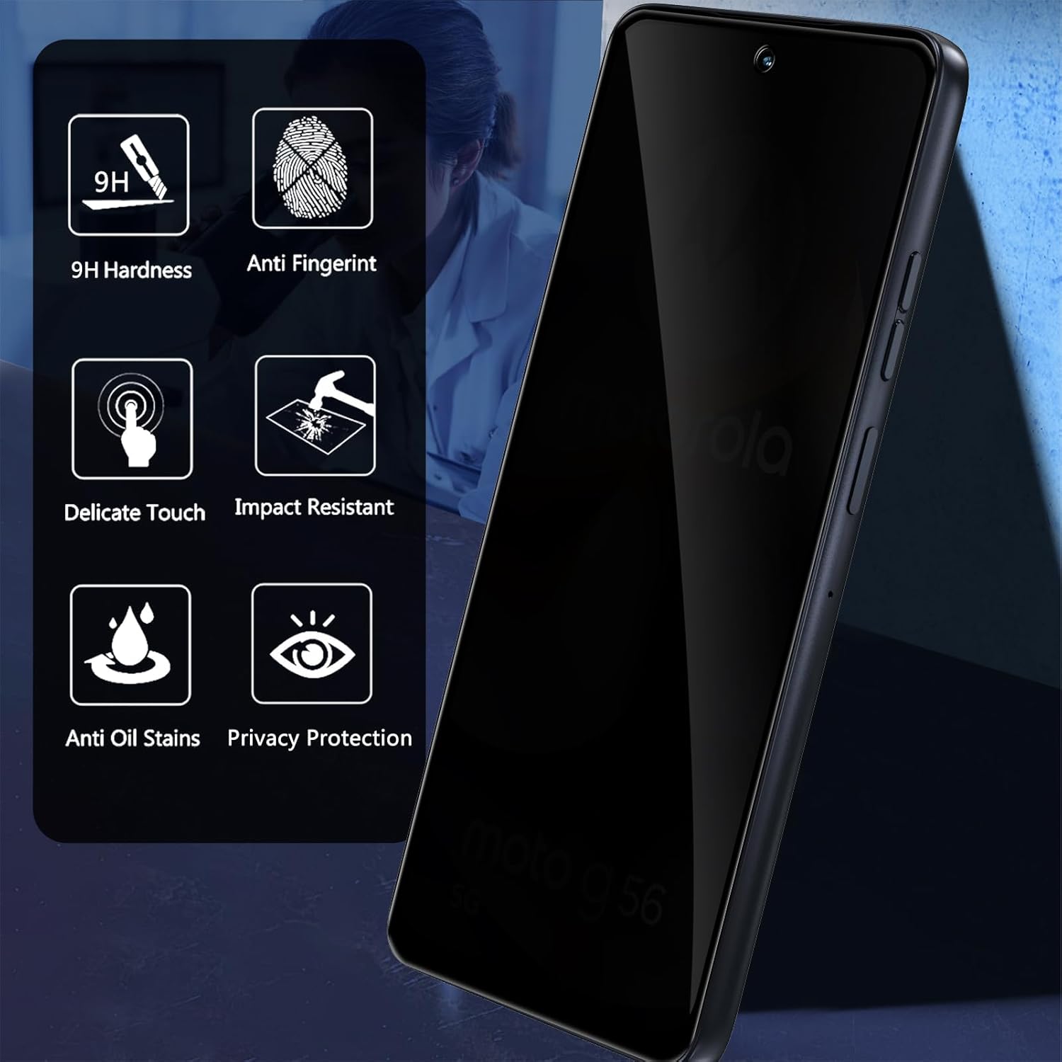 Motorola Moto G56 Screen Protector Privacy Anti-Spy