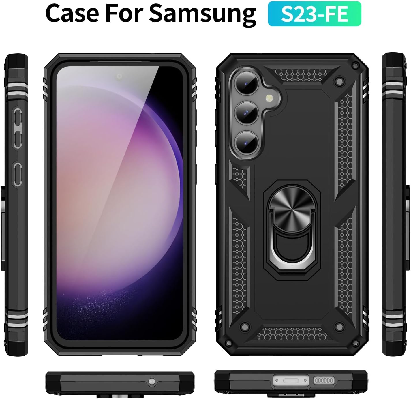 Samsung Galaxy S23 FE Case Shockproof Ring Stand Phone Cover