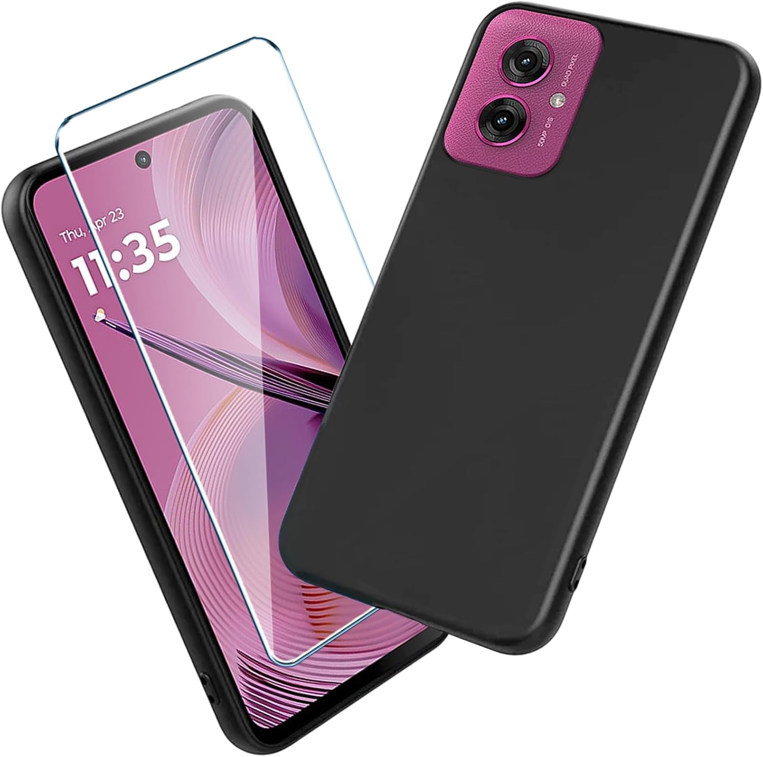 Motorola Moto G55 Case Matte Soft Black Gel Phone