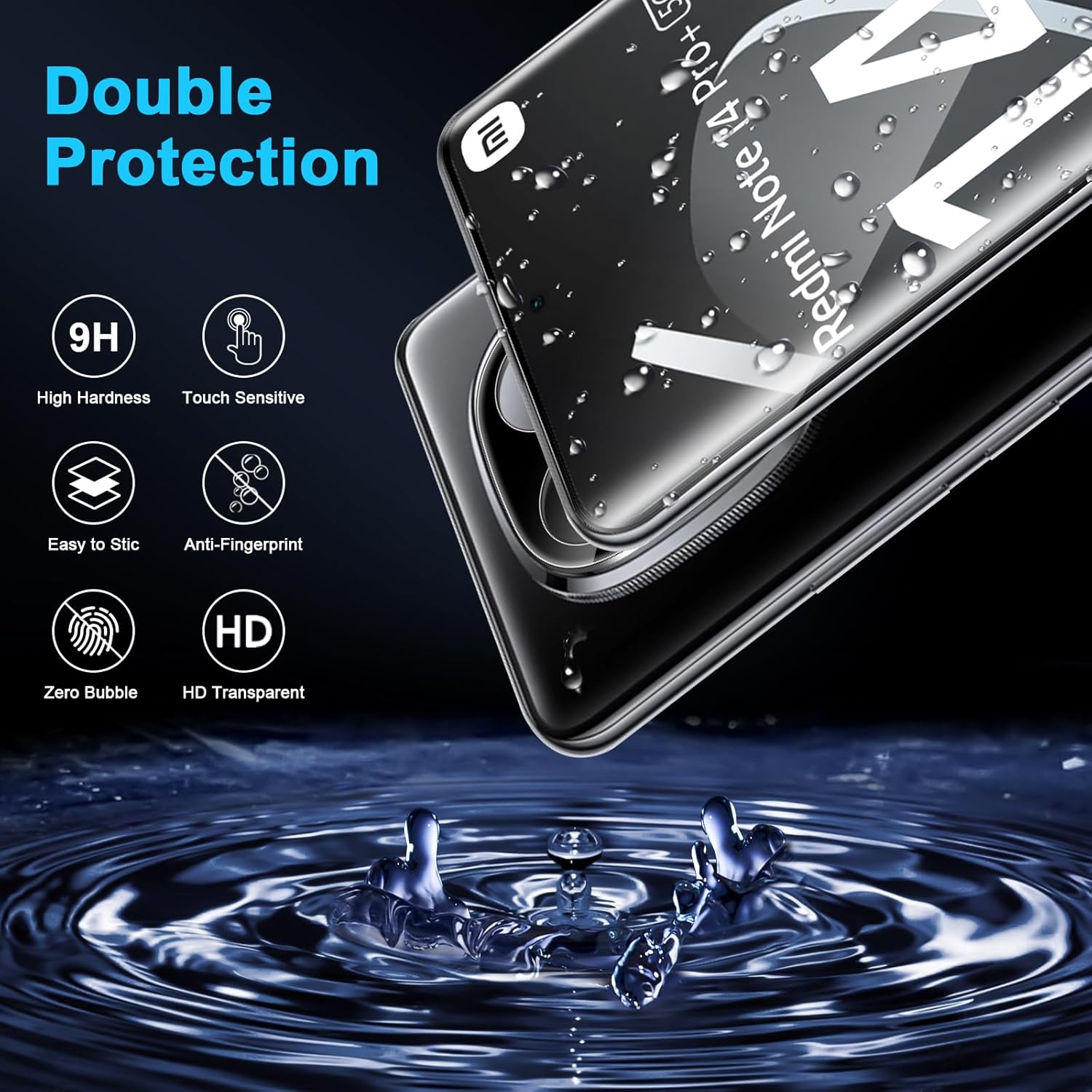 Xiaomi Redmi Note 14 Pro+ 5G Plus Screen Protector & Camera lens Black