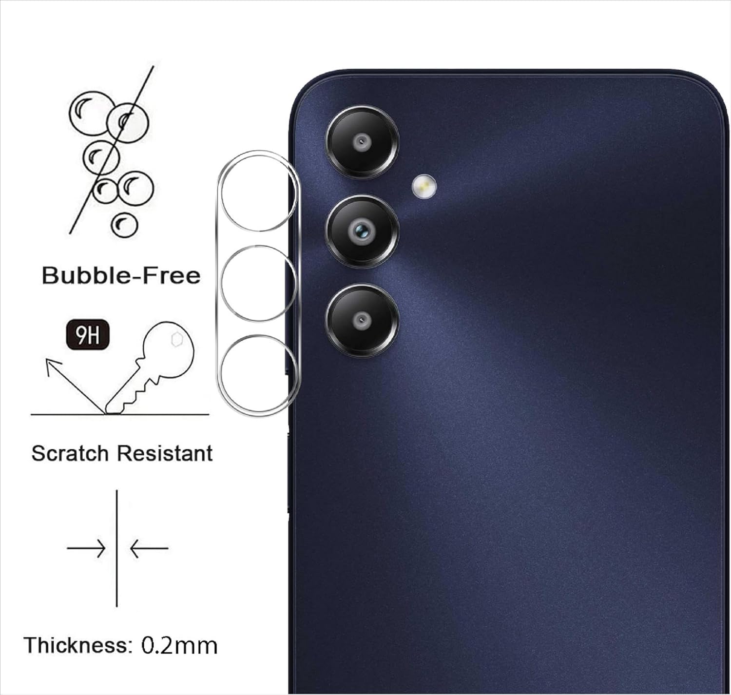 Samsung Galaxy A16 4G/5G Camera Lens Glass Protector 2 Pack