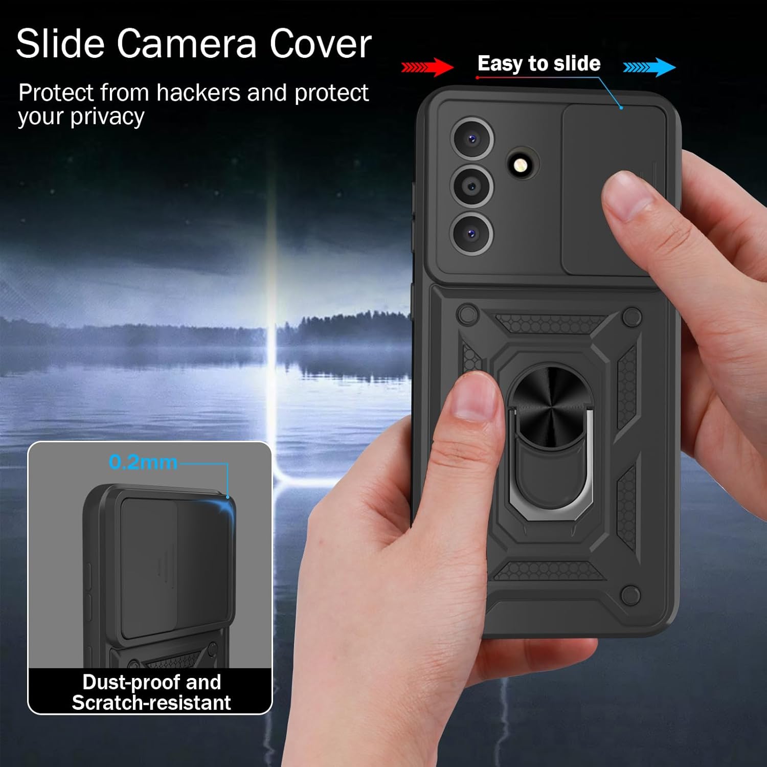 Samsung Galaxy A56 5G Case Shockproof Ring Stand Phone Cover & Screen Protector