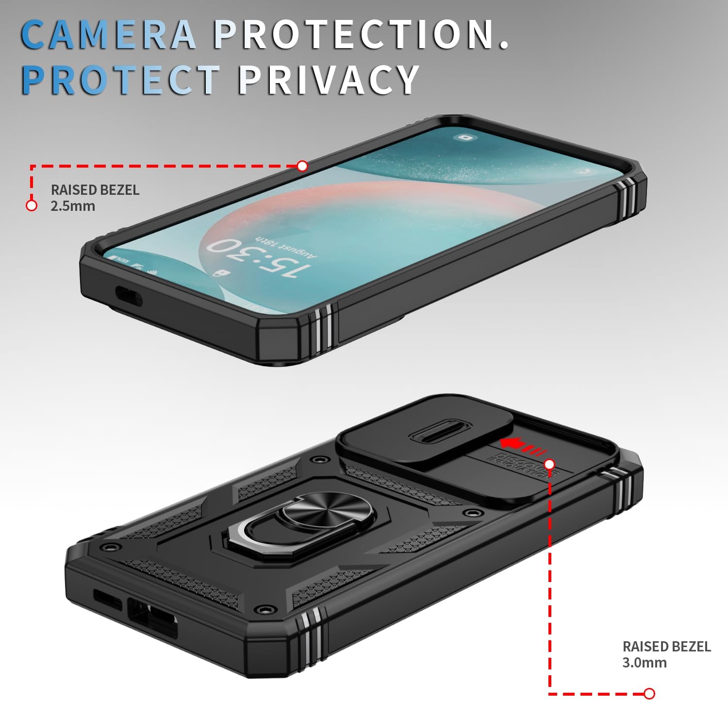 Samsung Galaxy S24 FE Case Shockproof Ring Stand Phone Camera Lens Cover
