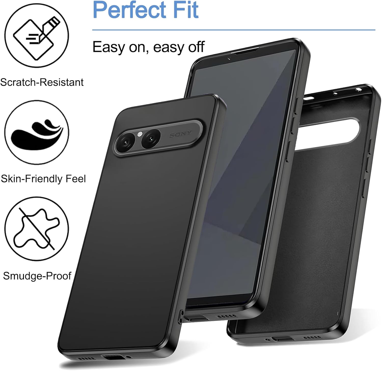 Sony Xperia 10 VII Case Matte Soft Black Gel Phone