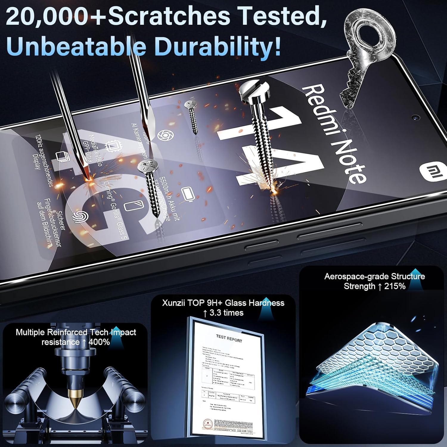 Xiaomi Redmi Note 14 4G Screen Protector & Camera lens Black