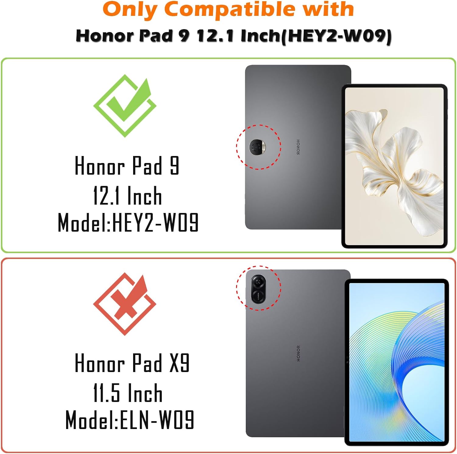 Honor Pad 9 12.1 Case Smart Book Stand Cover