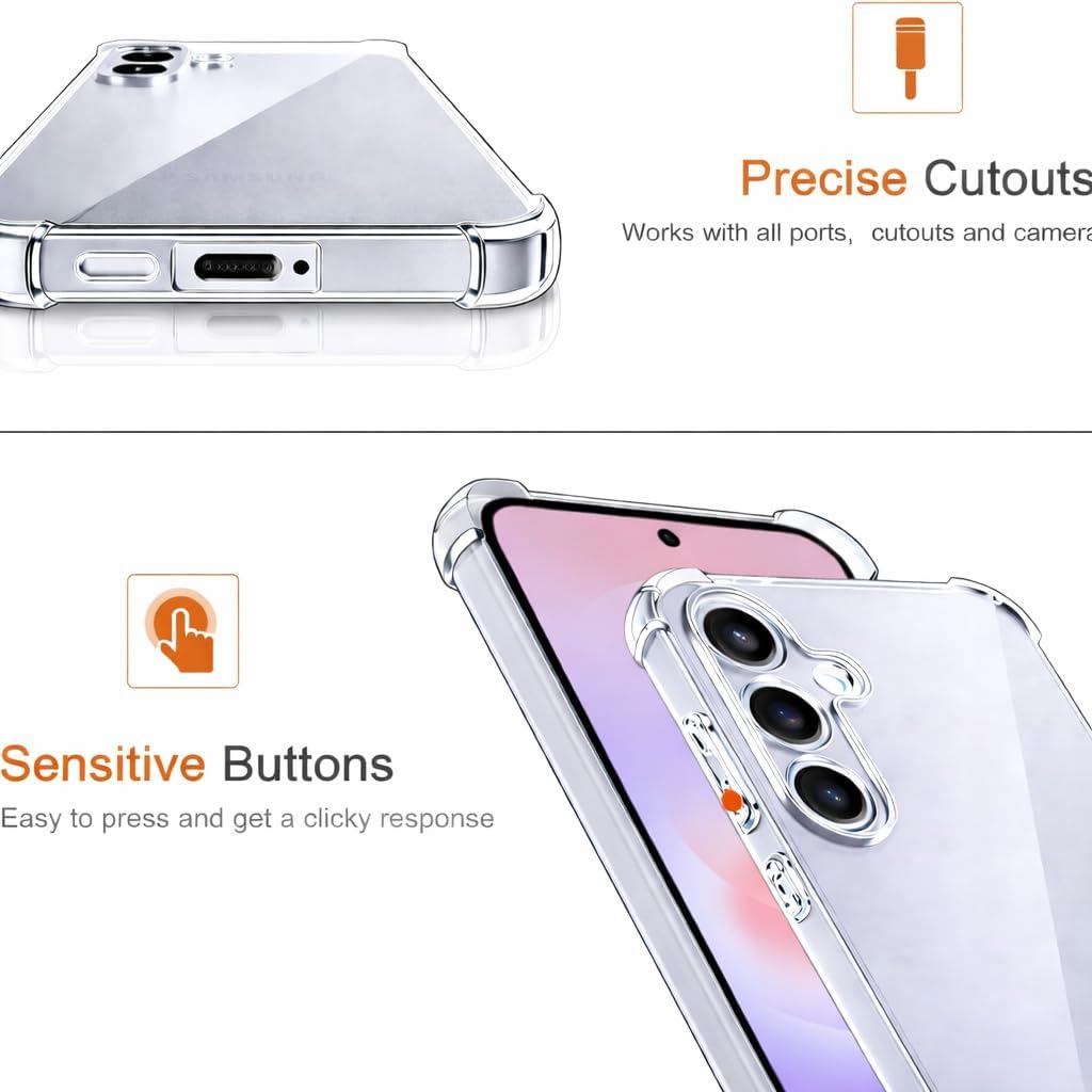 Samsung Galaxy A57 Case Clear Silicone Shockproof Gel Phone Cover