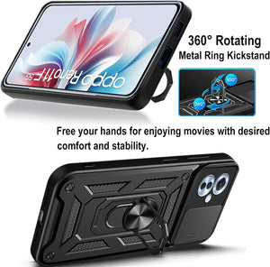Oppo Reno 11 F 5G Case Shockproof Ring Stand Phone Camera Lens Cover