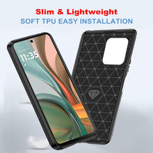 Motorola Moto G75 Case Carbon Fibre Phone Cover + Screen Protector