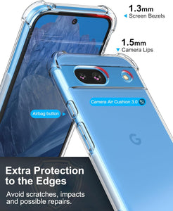 Google Pixel 8a Case Clear Silicone Shockproof Gel Phone Cover