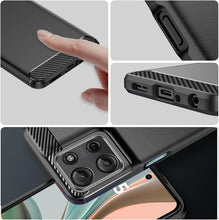 Motorola Moto G75 Case Carbon Fibre Phone Cover + Screen Protector