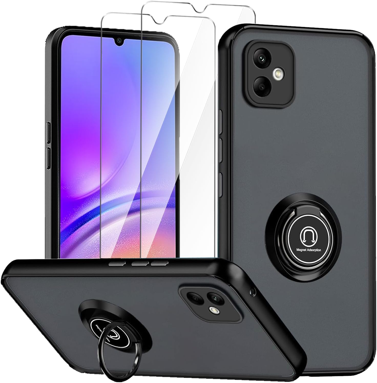 Samsung Galaxy A05 Case Kickstand Shockproof Cover Heavy Duty & Screen Protector