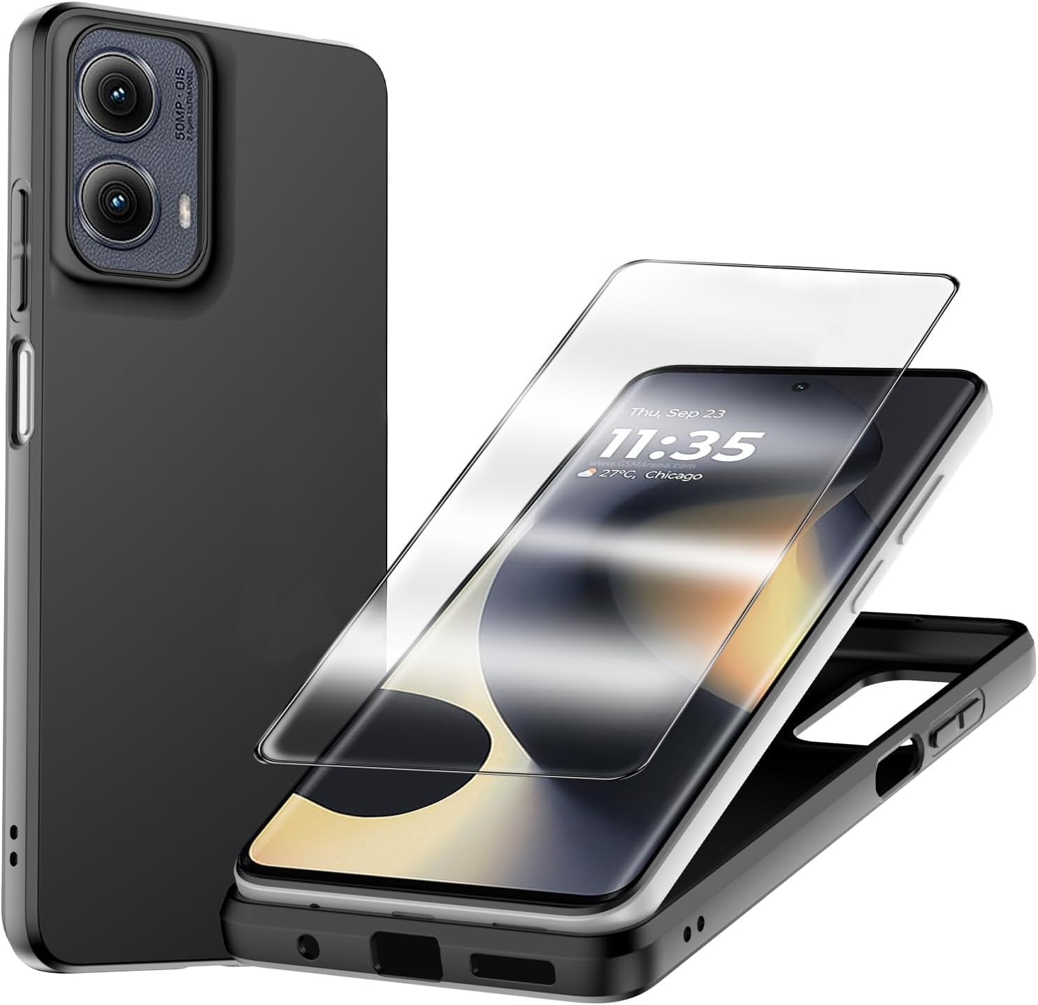 Motorola Moto G85 Case Black Gel Phone Cover & Screen Protector