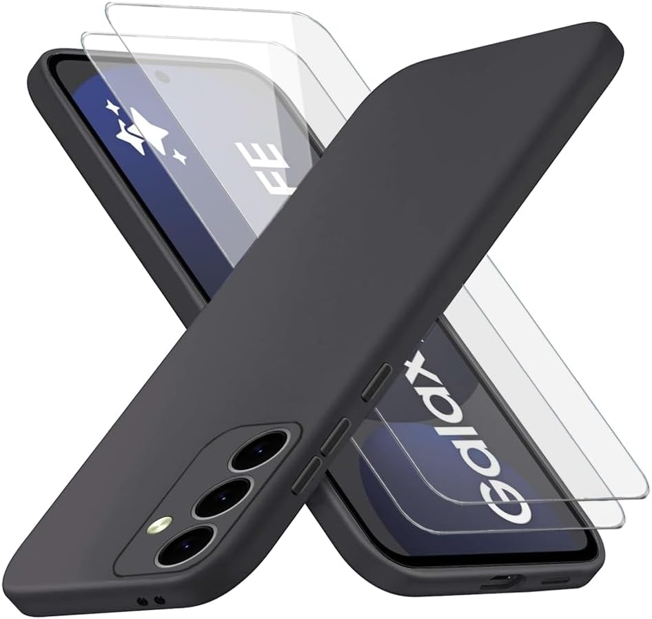 Samsung Galaxy S24 FE Case Black Gel Phone Cover & Screen Protector