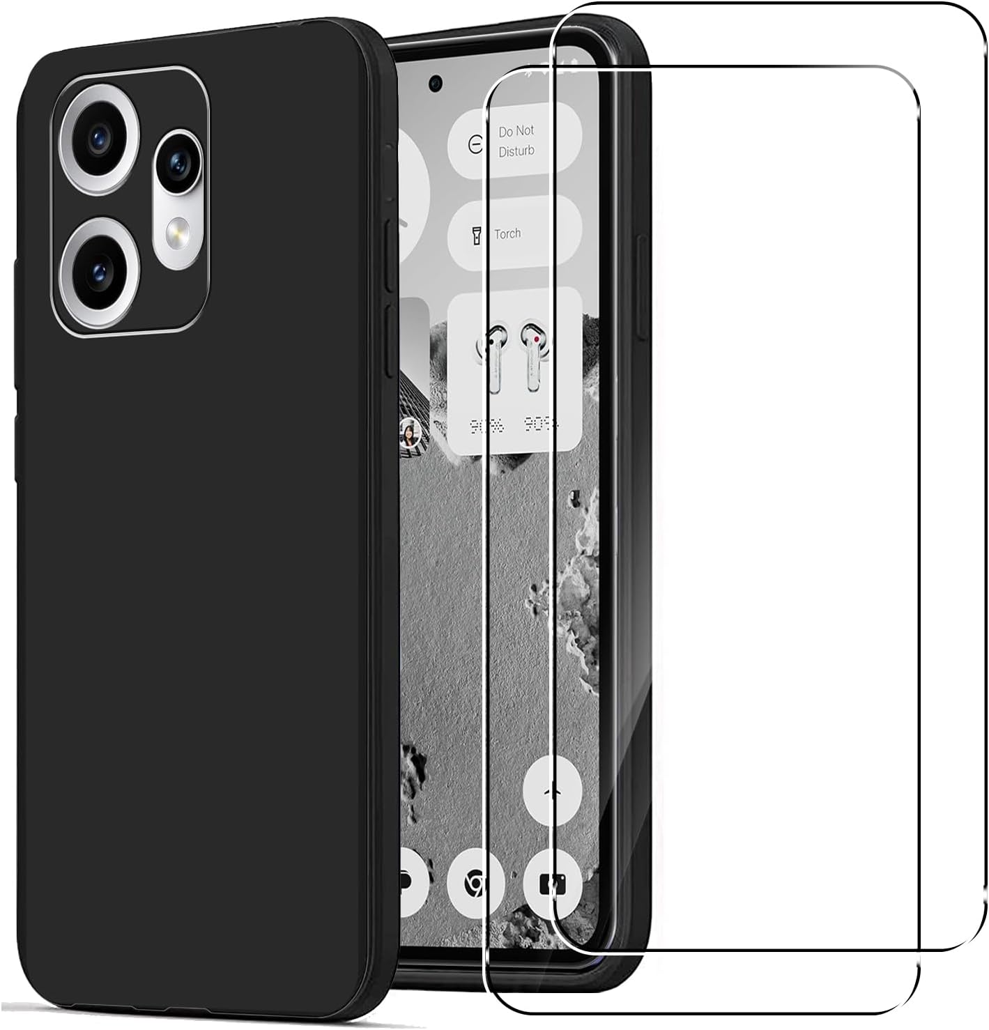 Nothing CMF Phone 2 Pro Case Black Gel Phone Cover & Screen Protector