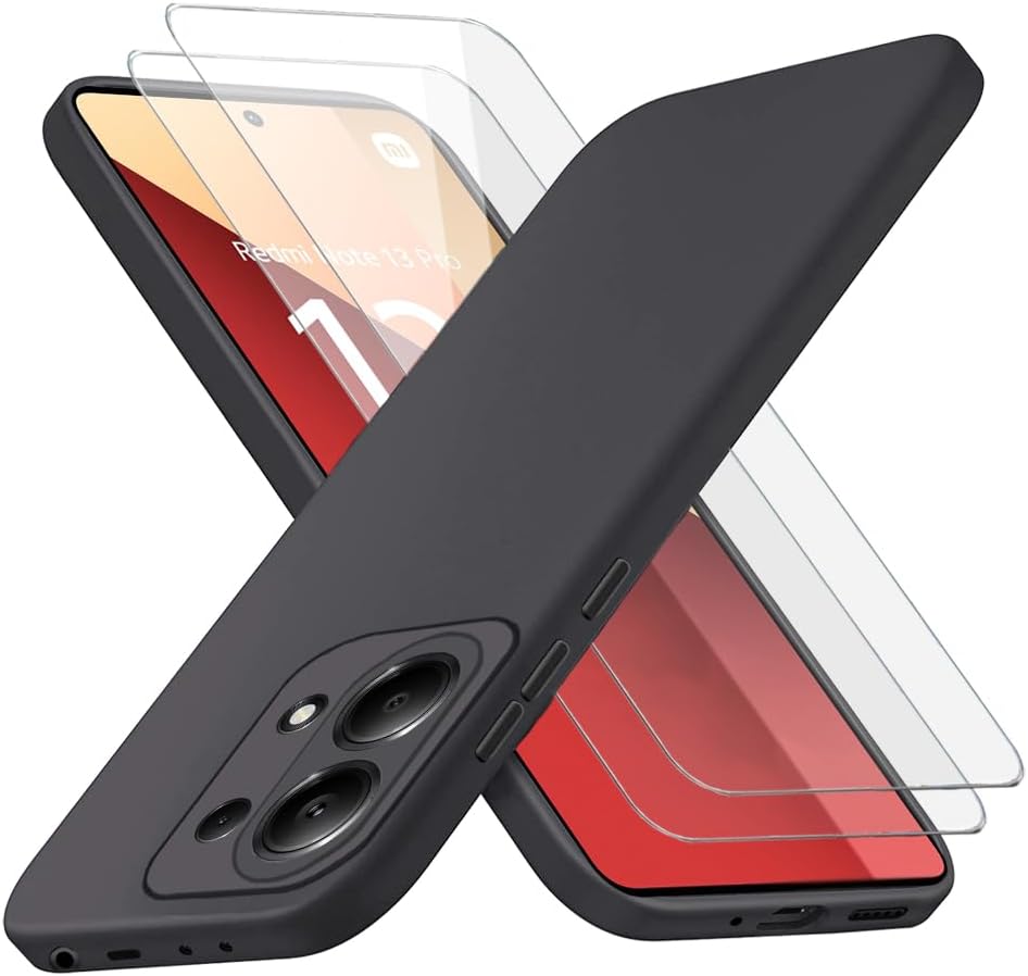 Xiaomi Redmi Note 13 Pro 4G Case Black Gel Phone Cover & Screen Protector