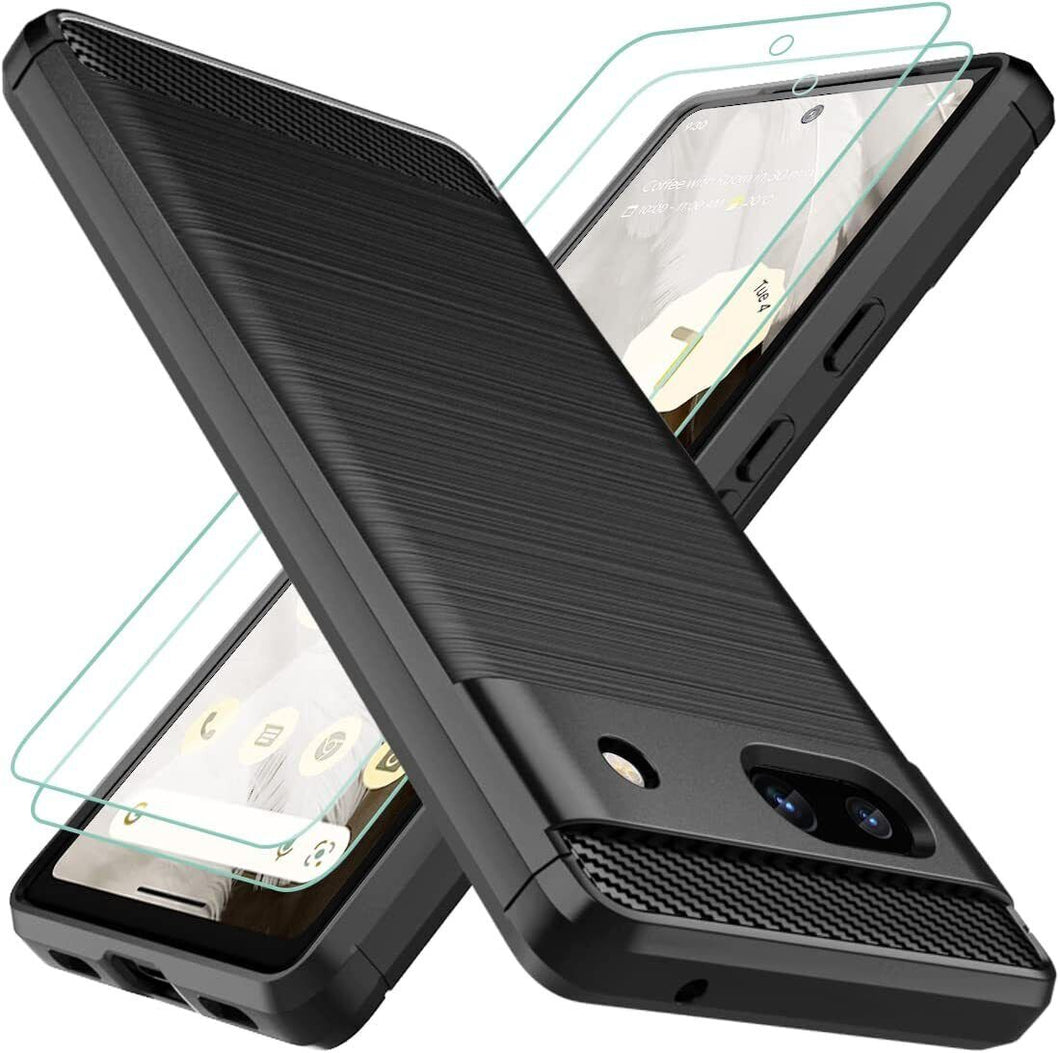 Google Pixel 7a Case Carbon Fibre  And Glass Screen Protector