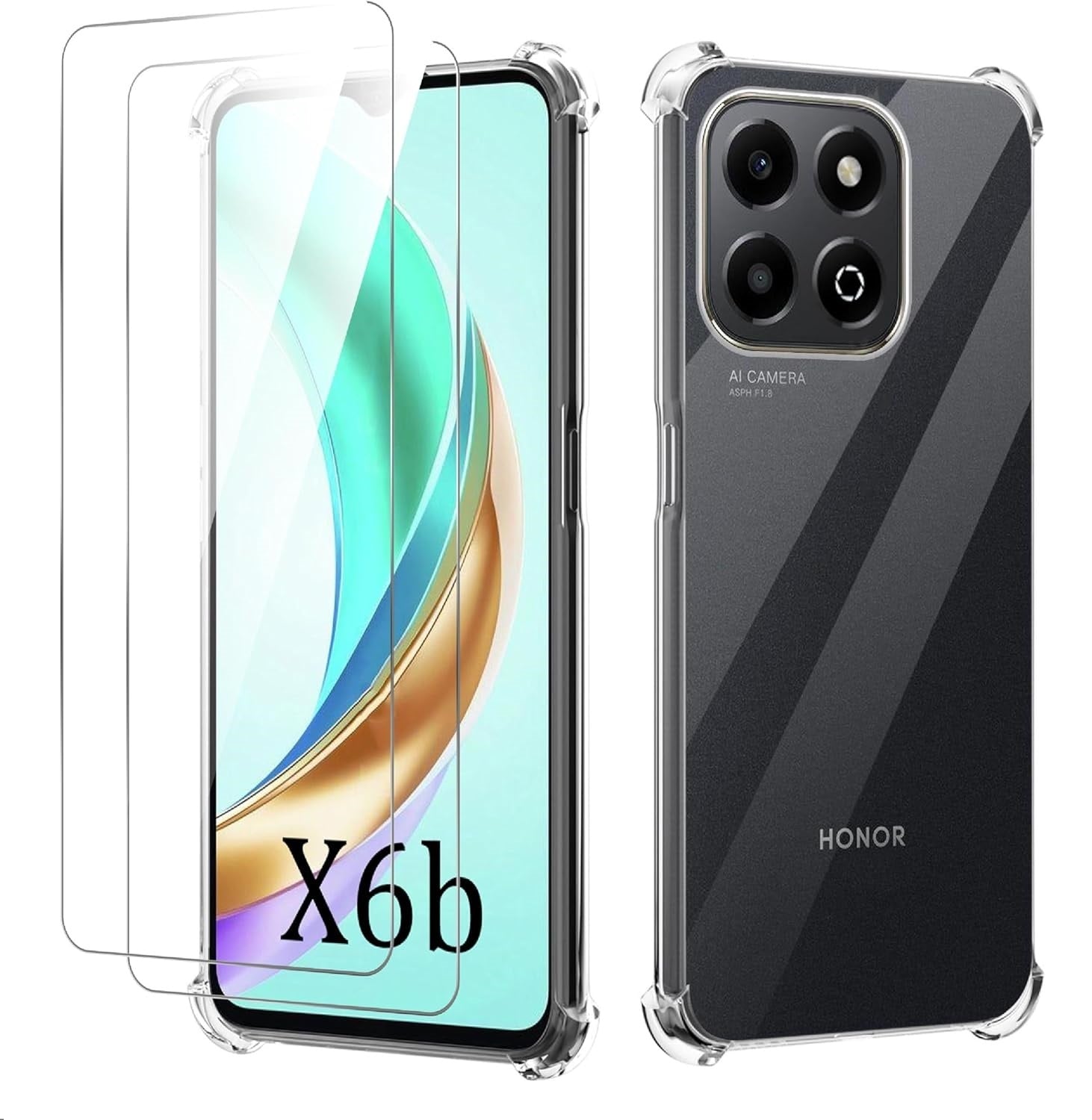 Honor X6b Case Clear Phone Cover & Screen Protector