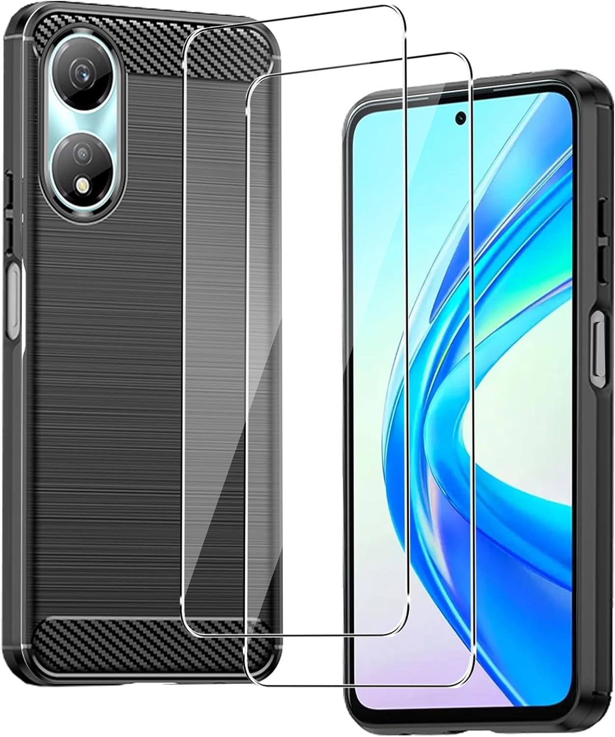 Honor 90 Smart Case Carbon Fibre Phone Cover + Screen Protector