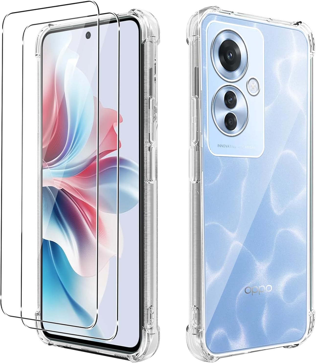 Oppo Reno 11 F 5G Case Clear Phone Cover & Screen Protector